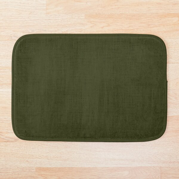 Dark olive textured. Bath Mat