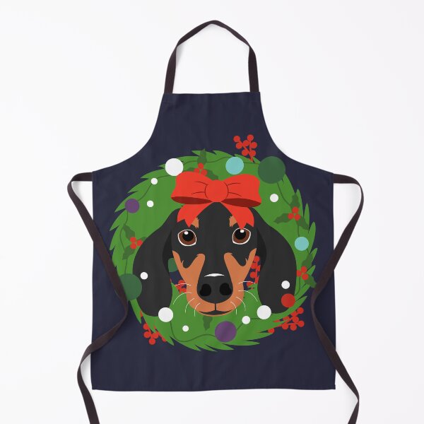 Item preview, Dachshund Sausage Dog Christmas Wreath designed and sold by Lulupainting.