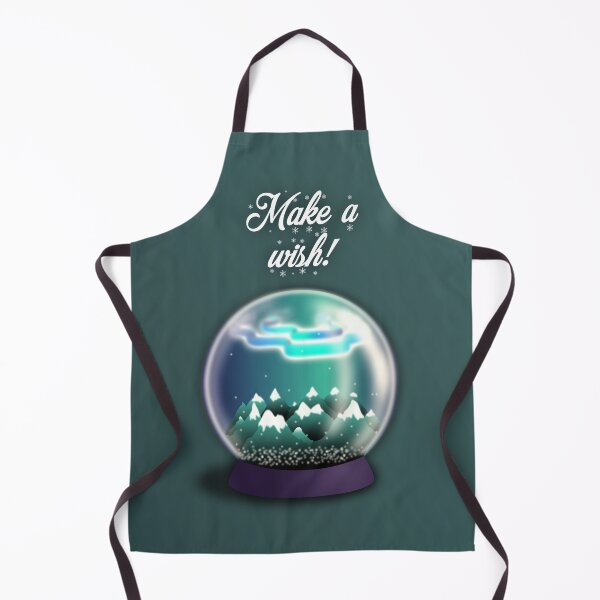 Item preview, Snow globe design with mountains and Northern lights, in green, blue, turquoise and purple colors designed and sold by CiniArt.