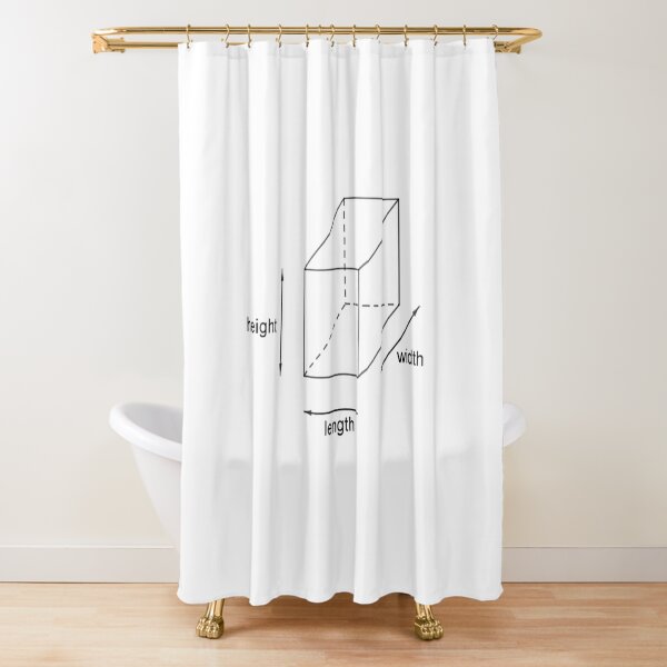 Height - Length - Width Shower Curtain