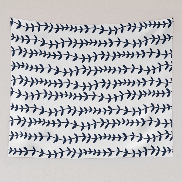 Item preview, Hamptons Style Navy Leaf Pattern designed and sold by Anne-Marie Bloor.