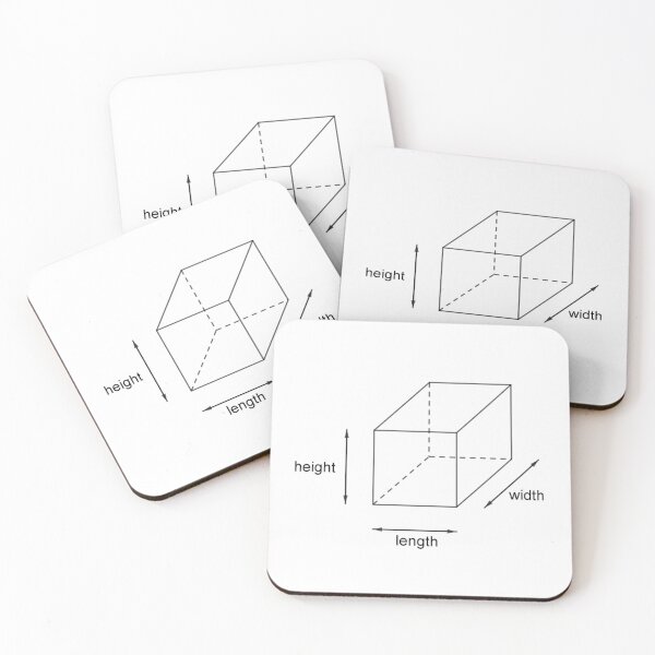 Height - Length - Width Coasters (Set of 4)