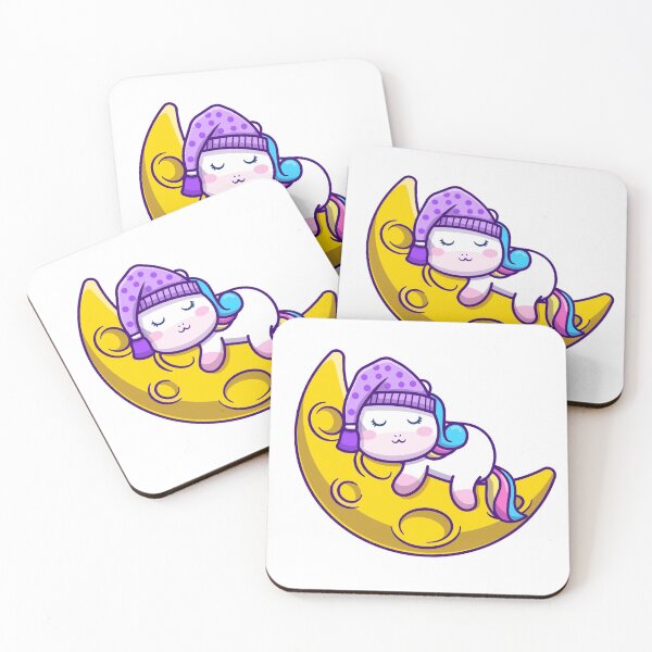 Item preview, cute unicorn sleeping moon cartoon collection  designed and sold by artPS.
