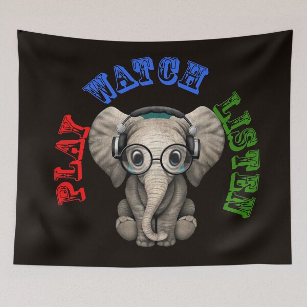 Item preview, Play Watch Listen Baby Elephant designed and sold by KawaiiGlobal.