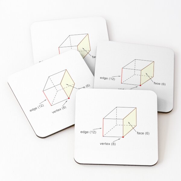 Edge - Vertex - Face Coasters (Set of 4)