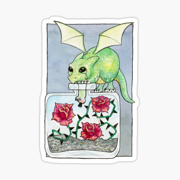 Emerald Dragon: Roses have thorns Sticker