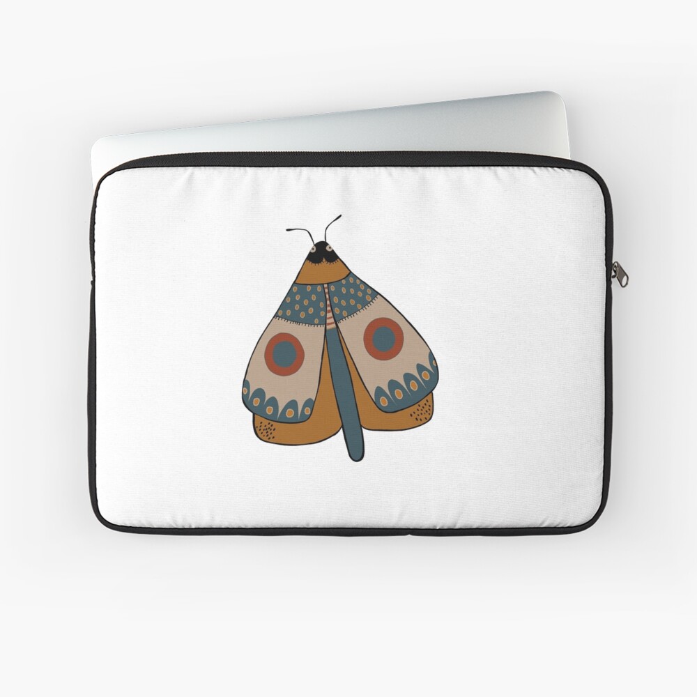 colorful moth digital drawing Laptop Sleeve