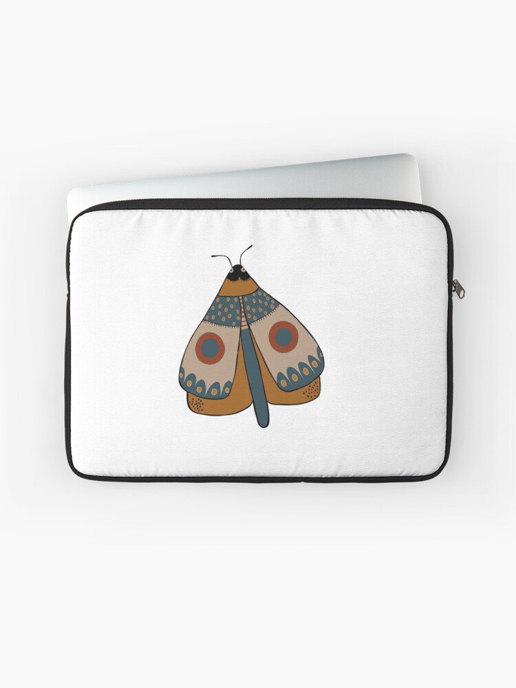 Thumbnail 1 of 2, Laptop Sleeve, colorful moth digital drawing designed and sold by Florcitasart.