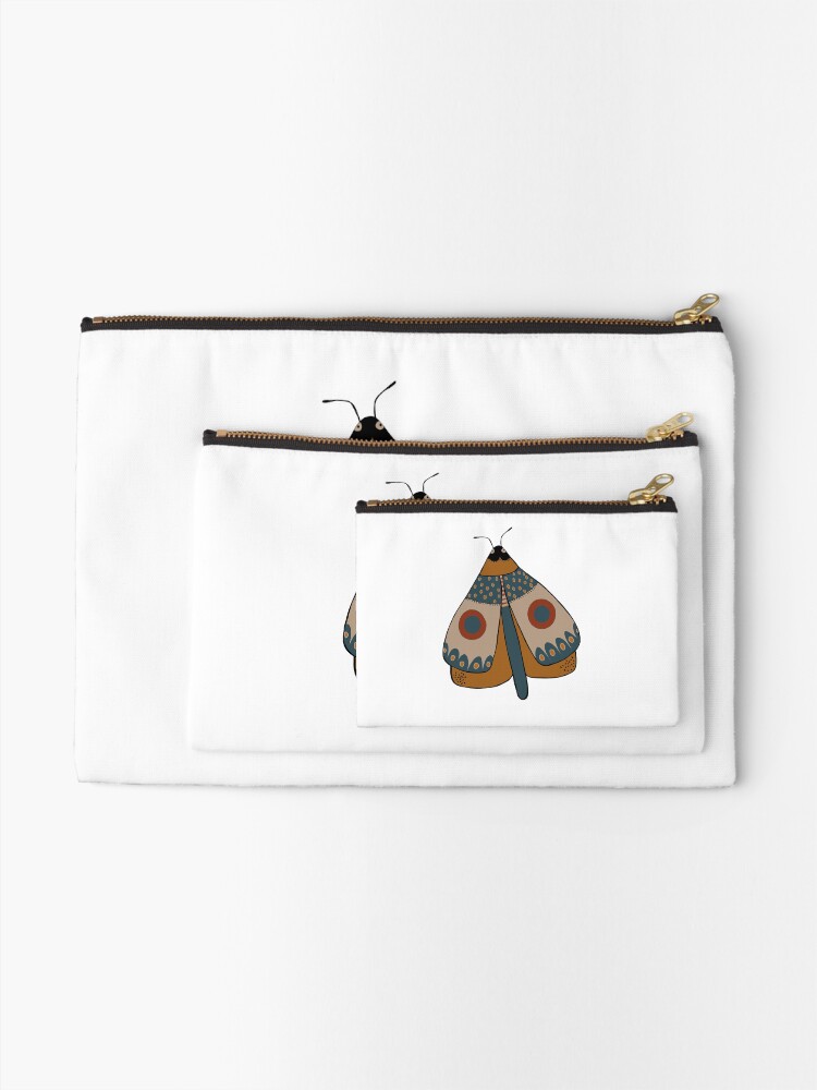 Thumbnail 2 of 4, Zipper Pouch, colorful moth digital drawing designed and sold by Florcitasart.
