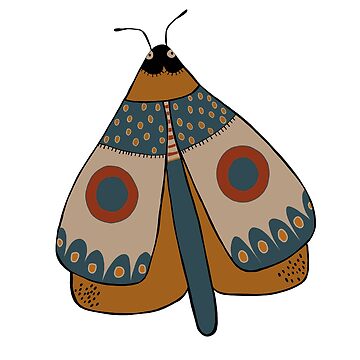 Artwork thumbnail, colorful moth digital drawing by Florcitasart