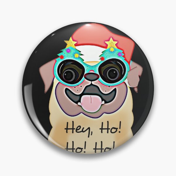 Artikelvorschau, Hey, Ho, Ho, Ho! (Mops Weihnachtsmütze) entworfen und verkauft von HamiltonmagicTs.