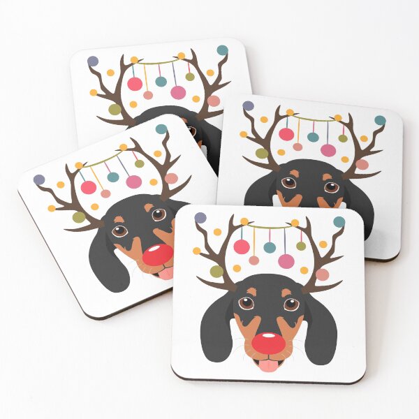 Item preview, Christmas Reindeer Dachshund Sausage Dog  designed and sold by Lulupainting.