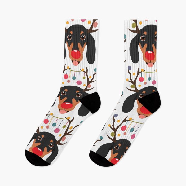 Item preview, Christmas Reindeer Dachshund Sausage Dog  designed and sold by Lulupainting.
