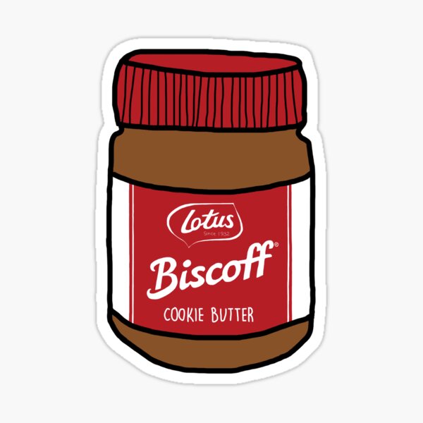 Lotus Biscoff Biscuit Spread Illustration Sticker