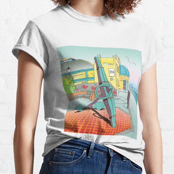 Deal Seafront Town Timeball Tower Anchor, and Cinema Kent, Enland, UK Classic T-Shirt