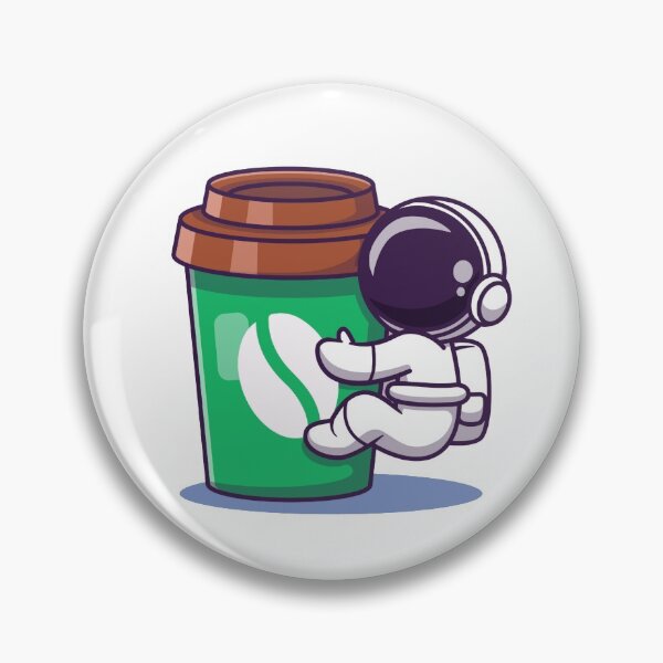 Item preview, cute astronaut with coffee cup cartoon collection designed and sold by artPS.