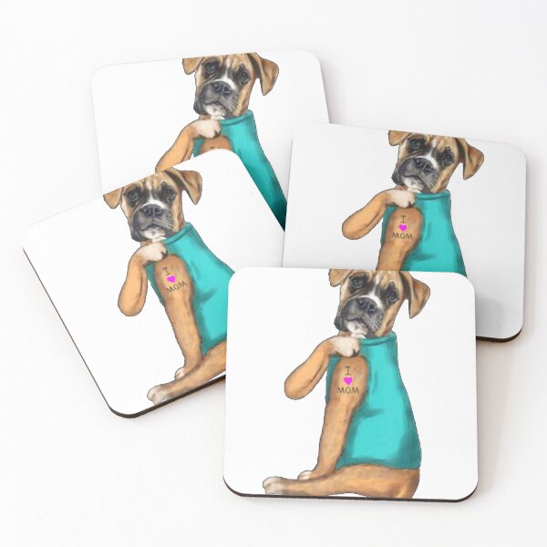 Item preview, Cute Boxer I love Mom tattoo Gift for Women Men Boxer Dog Lovers Owner designed and sold by Ashan17.