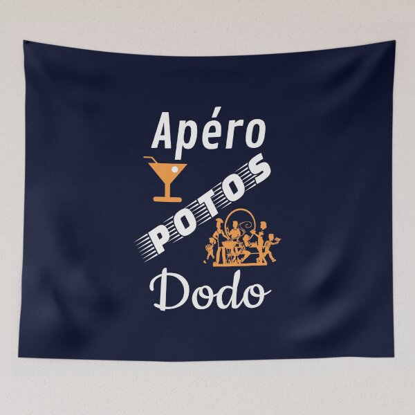 Item preview, apero potos dodo humor gift for background navy blue orange designed and sold by sex-sansbol.