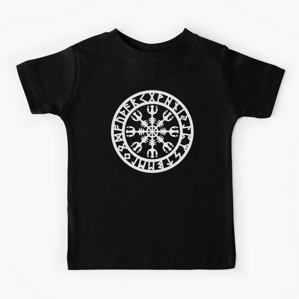 Aegishjalmur, Helm of Awe, Runes, Nordic, Viking, Symbol Kids T-Shirt
