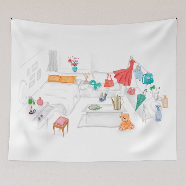 Item preview, Watercolor Illustration of girl's dreamy house designed and sold by iswenyi.