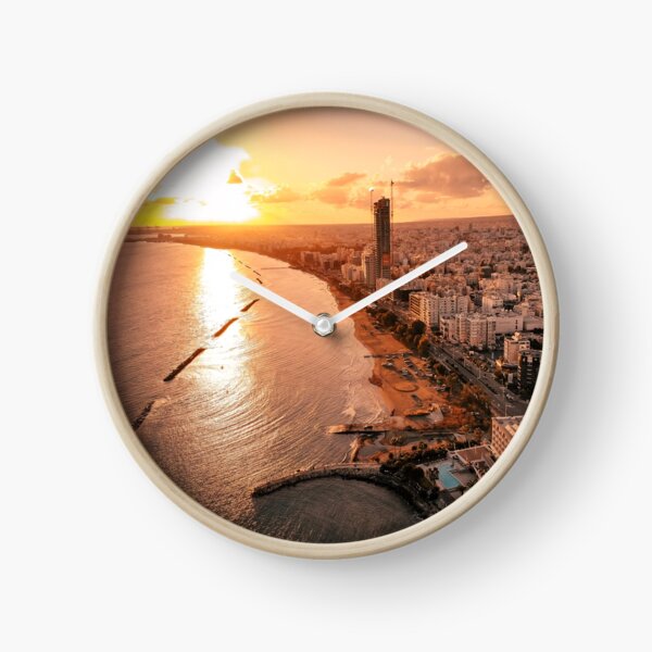 Dreamy Sunset - Limassol Cyprus Clock