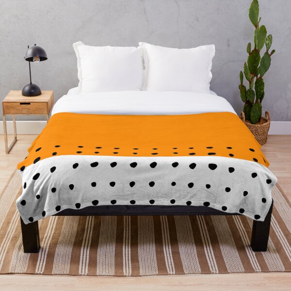 Item preview, Diseño abstracto moderno geométrico colorido | Fondo naranja brillante con textura de punto negro horizontal designed and sold by ukoko.