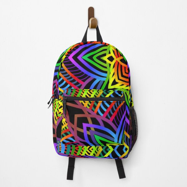 Item preview, Rainbow Bloom with black background designed and sold by ShiraiTKDesigns.