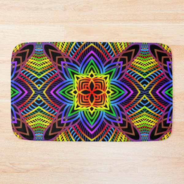 Item preview, Rainbow Bloom with black background designed and sold by ShiraiTKDesigns.