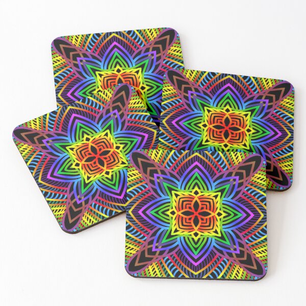 Item preview, Rainbow Bloom with black background designed and sold by ShiraiTKDesigns.