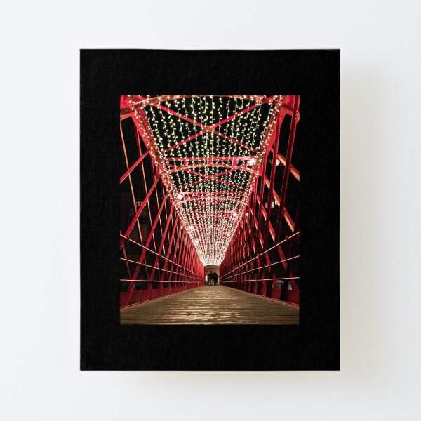 Girona Eiffel Bridge at Christmas Canvas Mounted Print