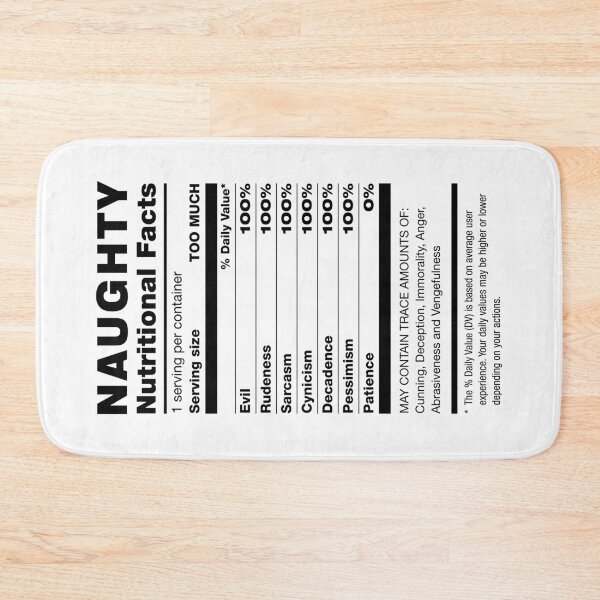Item preview, Naughty Nutritional Facts Ingredients Christmas designed and sold by GrandeDuc.