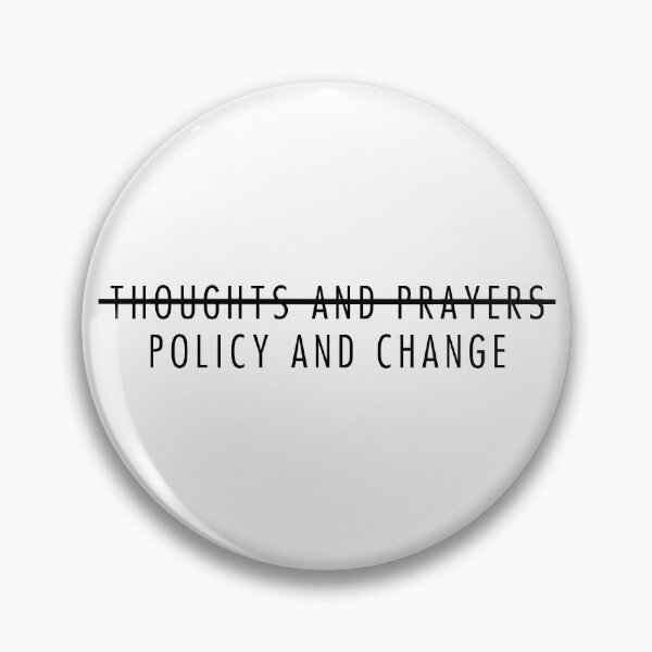 Item preview, thoughts and prayers policy and change vinyl laptop car decal designed and sold by QuoteSpirations.