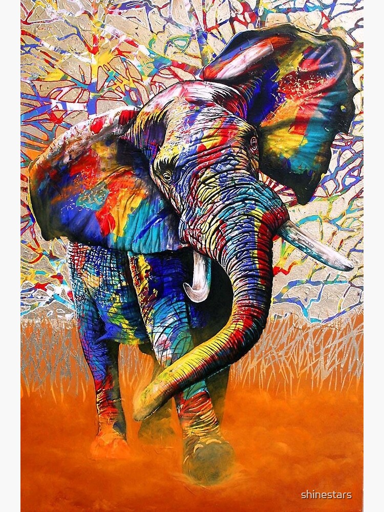 "A beautiful and colorful painted elephant" Canvas Print by shinestars