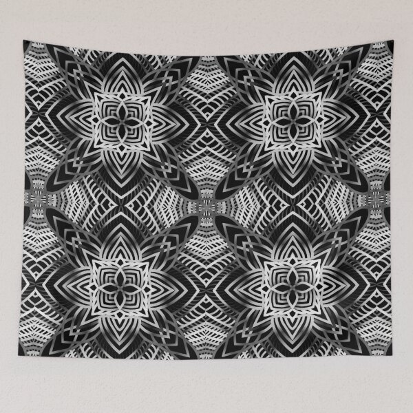 Item preview, Color bloom black and white batik designed and sold by ShiraiTKDesigns.