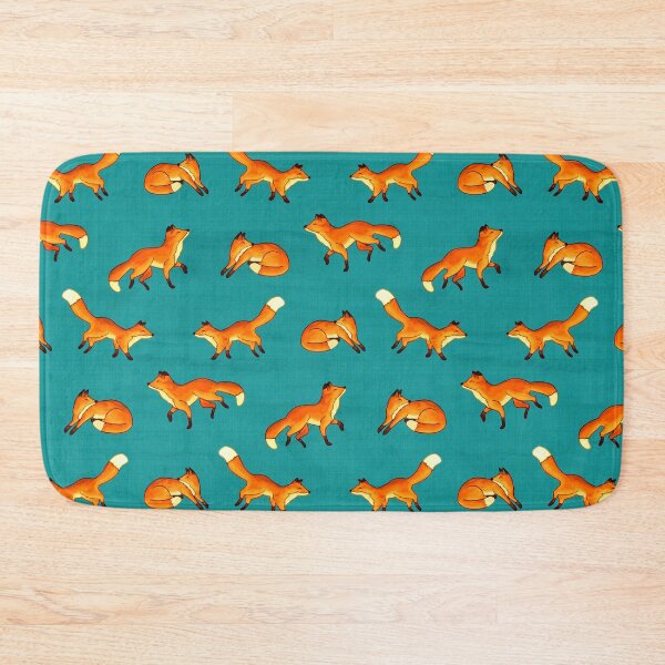Item preview, Free Frolicking Foxes on Teal  designed and sold by TigaTiga.
