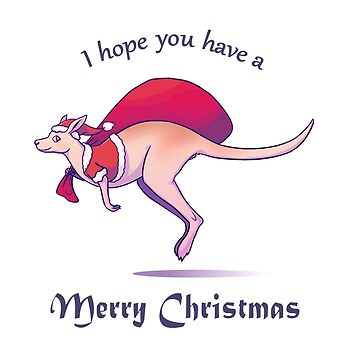Artwork thumbnail, Merry Aussie Christmas - Australian Kangaroo Santa Claus by KatieCrooked