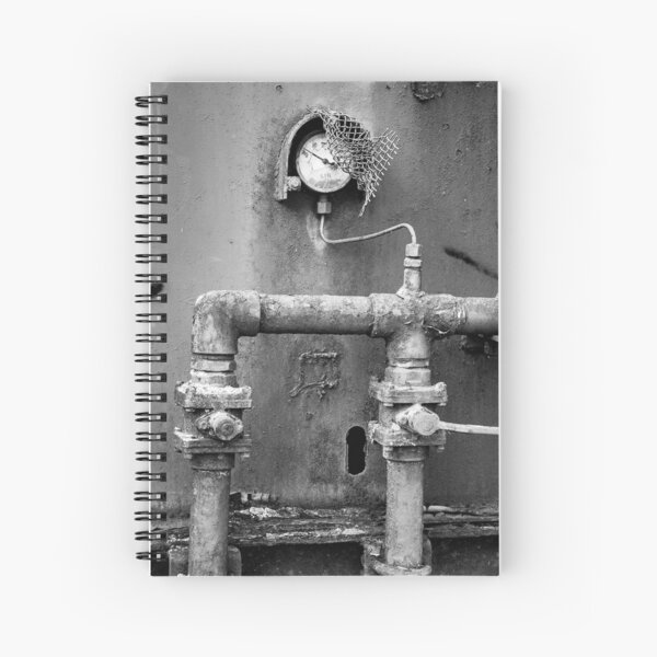 Old Pressure Guage and Pipe Work Spiral Notebook