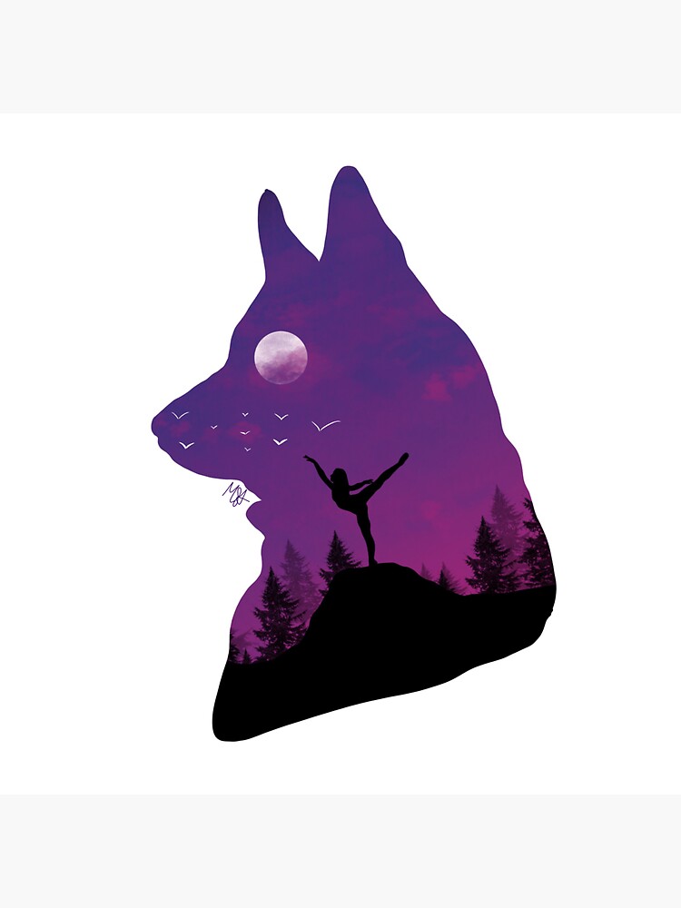 "Wolf Silhouette" Sticker for Sale by MissScarlettArt Redbubble