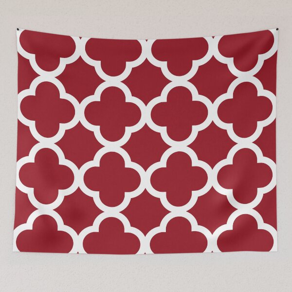 Item preview,  Dark Red and White Quatrefoil Morroccan Pattern designed and sold by thelustrous.
