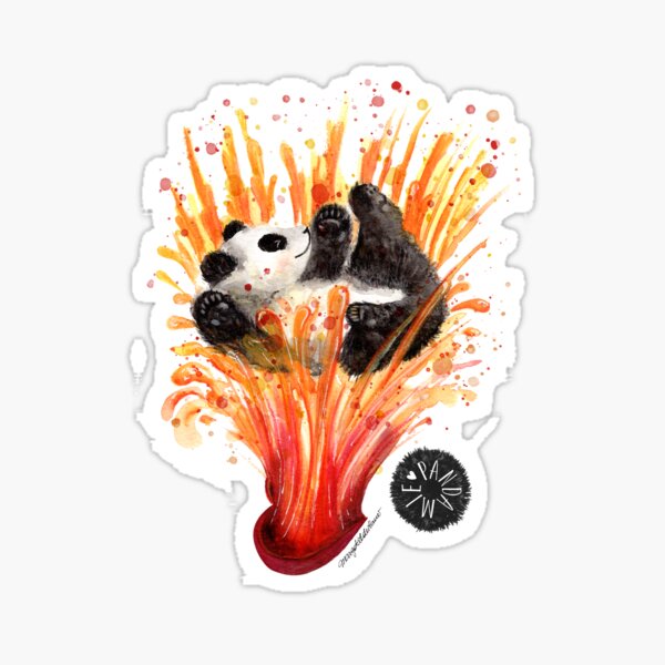 Pandaemic of love and joy. Giant Panda flowing in Joy Sticker