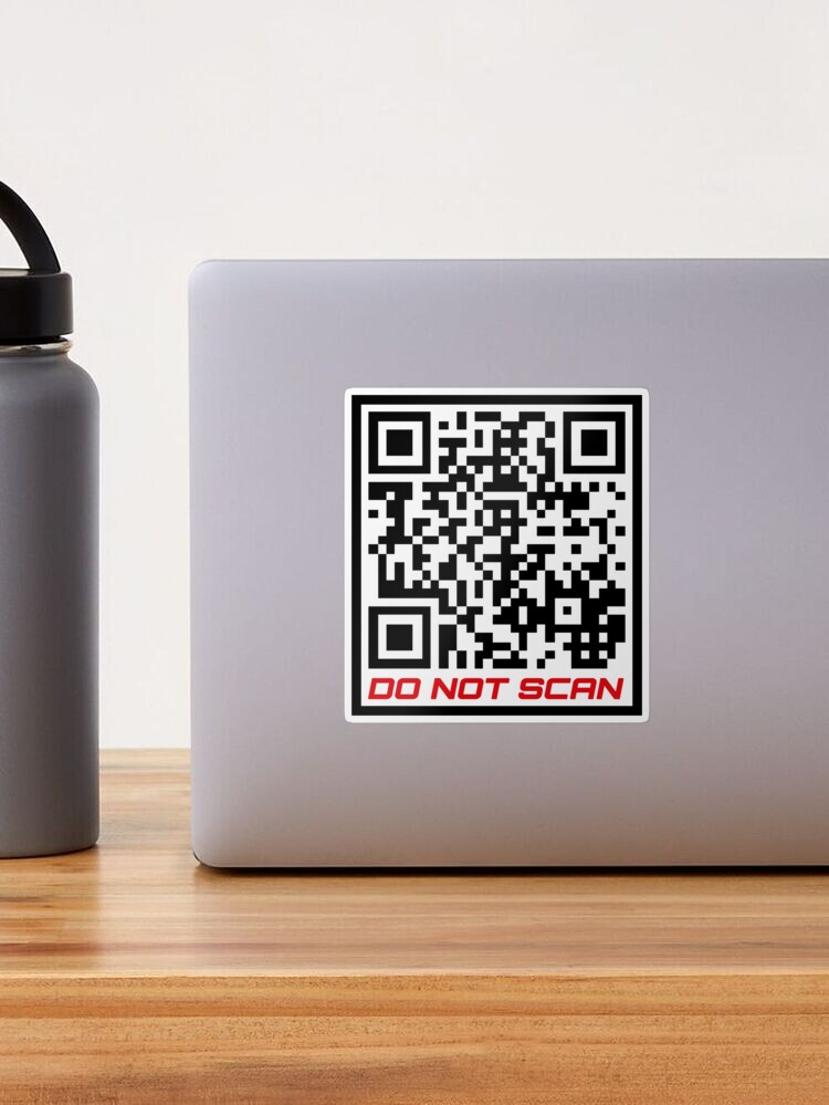 Rick Roll QR code STICKER - QR code goes Rick Roll - Waterproof - Great for  water bottles, laptops, friends, stick them pretty much anywhere