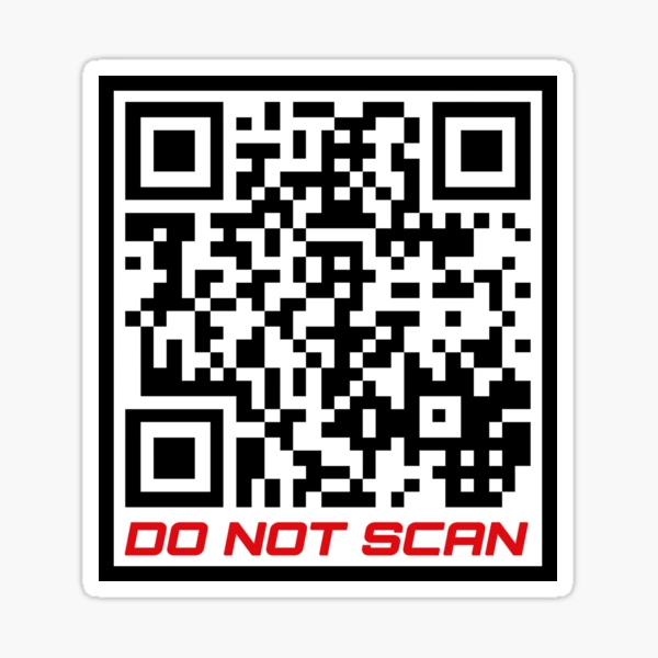 Rick Roll Your Friends! QR code that links to Rick Astley's “Never Gonna  Give You Up”  music video Sticker for Sale by ApexFibers