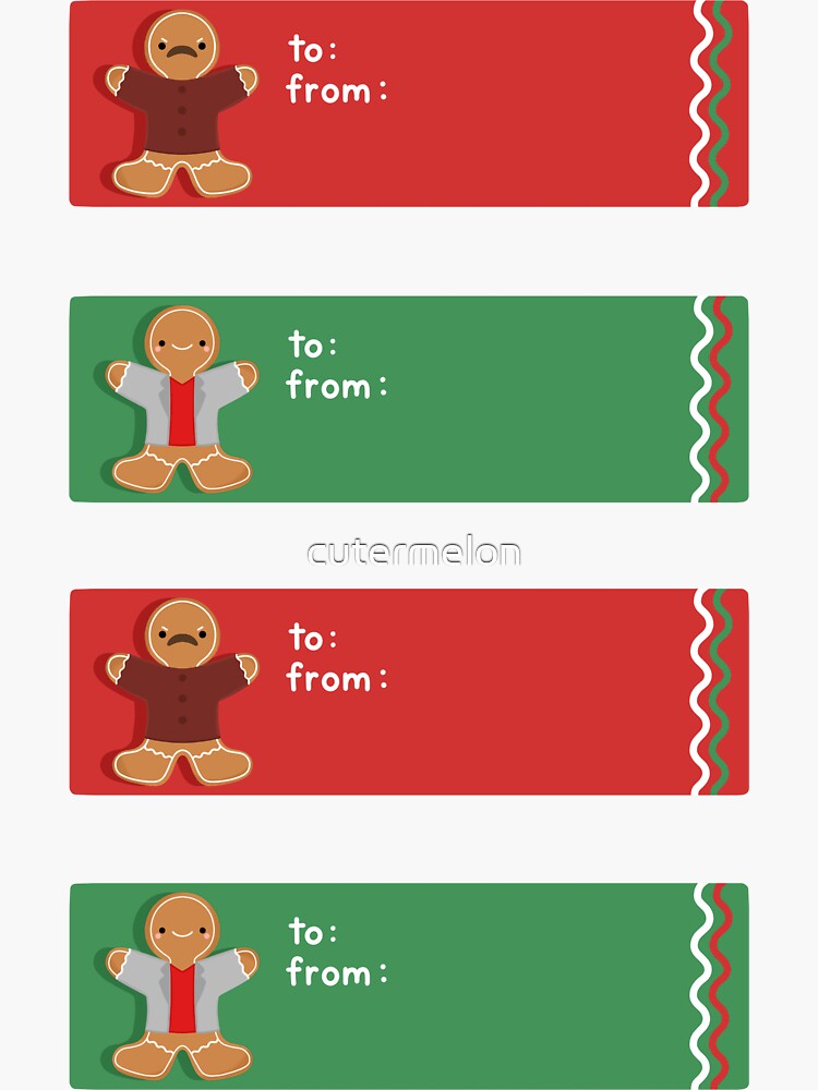 parks-rec-gingerbread-man-gift-tags-sticker-for-sale-by-cutermelon-redbubble for Free Printable Gingerbread Man Gift Tags Parks & Rec Gingerbread Man Gift Tags