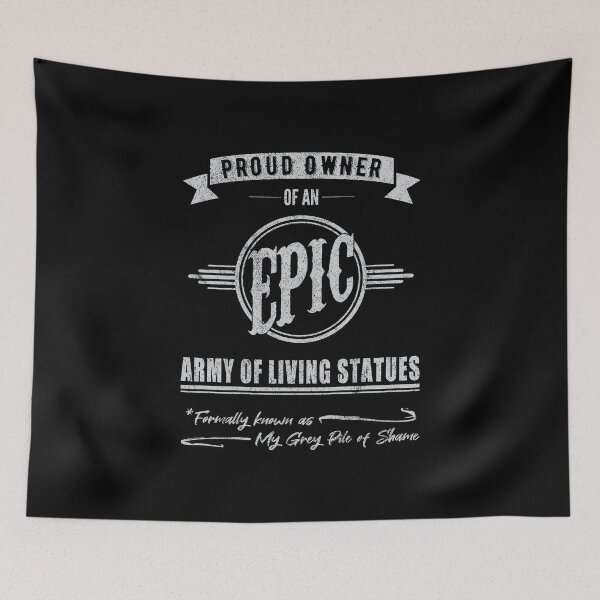 Item preview, Army of Living Statues From Grey Pile of Shame - Light Grey Print designed and sold by GeekyMumDesigns.