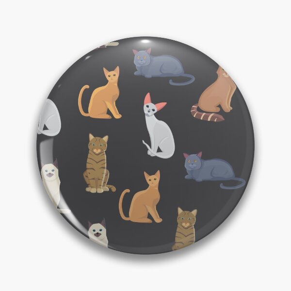 Aperçu de l'œuvre Motif de races de chat domestique (foncé) créée et vendue par SeizeTheCat.