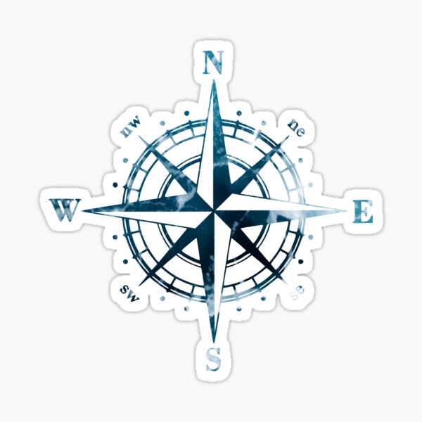 Compass in wave colours Sticker