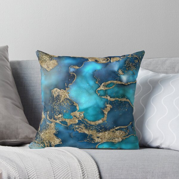 Item preview, Dreamy Blue Teal and Gold designed and sold by k9printart.