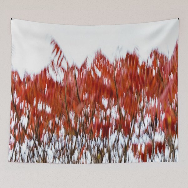 Item preview, Abstract Autumnal Harmony - Mesmerizing Sumac Motion in Bold Crimson and Vermilion designed and sold by Georgia Mizuleva.