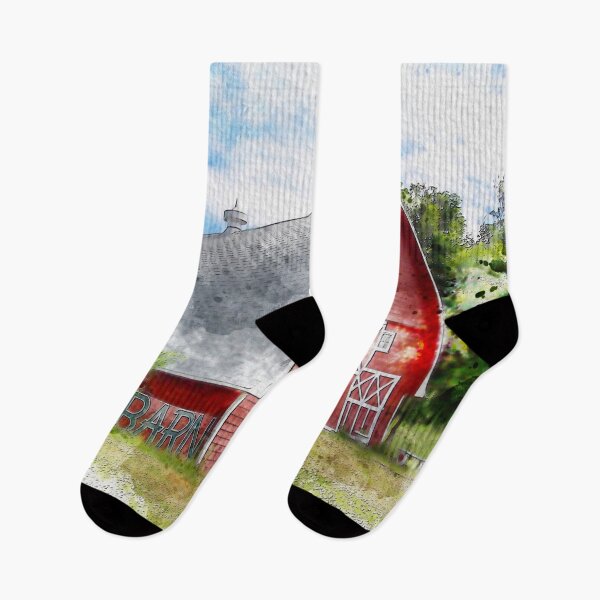 Item preview, The Rustic Old Red Barn, Watercolor designed and sold by TwoSmallPtatoes.