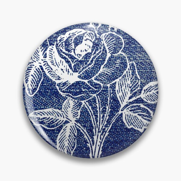 Item preview,  Blue jeans background - white flower. designed and sold by wiwiart.
